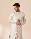 alt message - Manyavar Men Ice Blue Achkan Indo Western image number 0